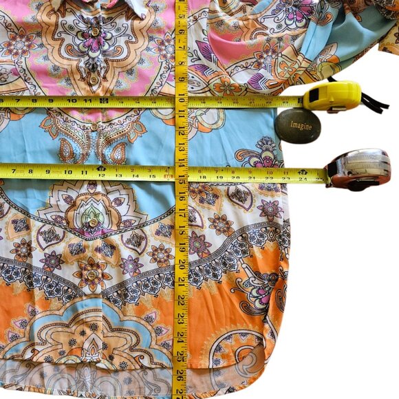 Colorful Beautiful Print Matching Shirt and Shorts Set-NWOT- Size Large - Picture 12 of 17